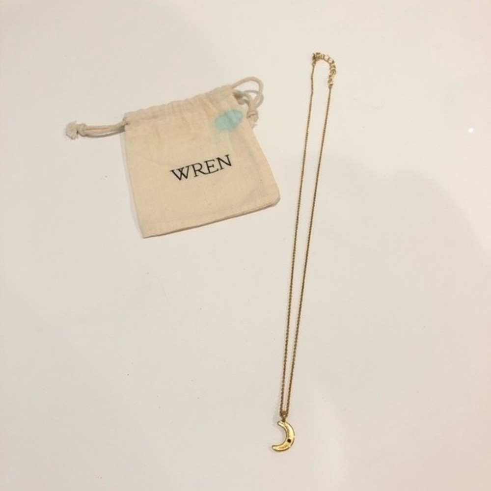 Wren Gold and Sapphire Moon Necklace - Picture 2 of 10